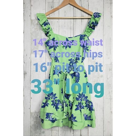 Likely Revolve Charlotte Belted Floral Tiered Ruffle Hem Dress Sz 6 - Picture 3 of 7